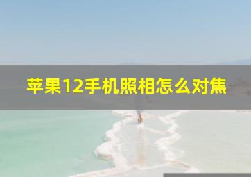 苹果12手机照相怎么对焦