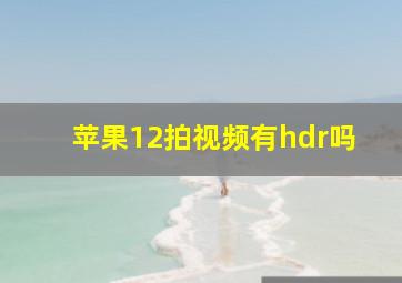 苹果12拍视频有hdr吗