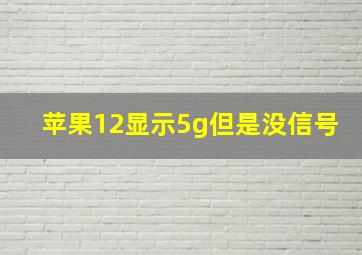 苹果12显示5g但是没信号