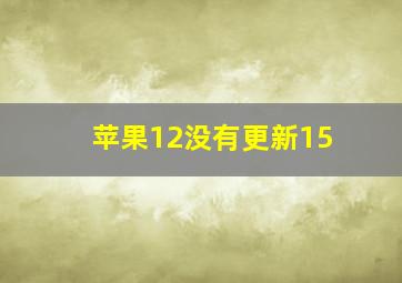 苹果12没有更新15