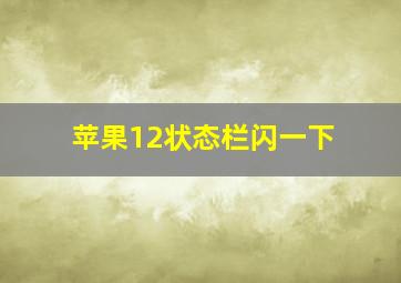 苹果12状态栏闪一下