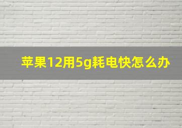 苹果12用5g耗电快怎么办