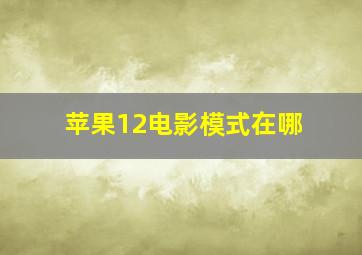 苹果12电影模式在哪