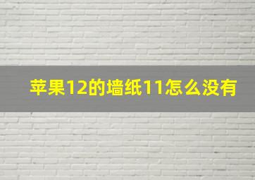 苹果12的墙纸11怎么没有