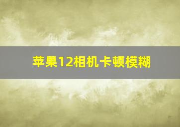 苹果12相机卡顿模糊