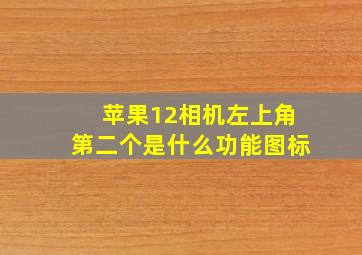 苹果12相机左上角第二个是什么功能图标