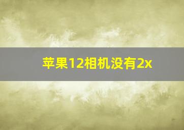 苹果12相机没有2x