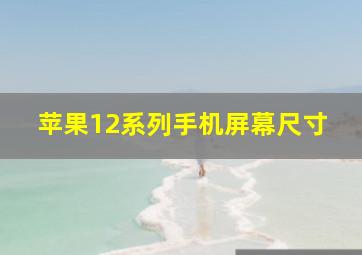 苹果12系列手机屏幕尺寸