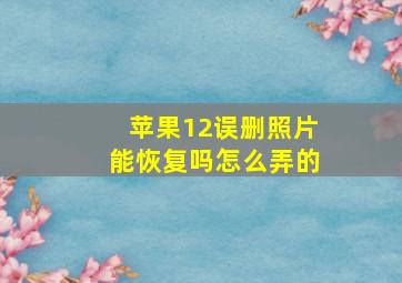 苹果12误删照片能恢复吗怎么弄的