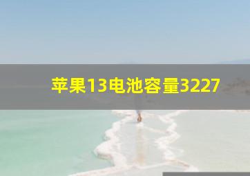 苹果13电池容量3227