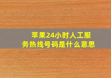 苹果24小时人工服务热线号码是什么意思