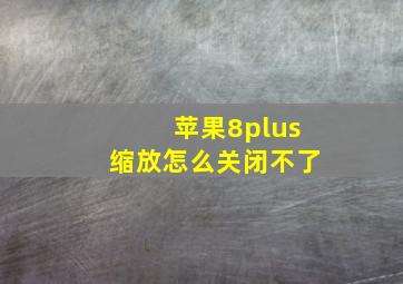 苹果8plus缩放怎么关闭不了