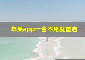 苹果app一会不用就重启