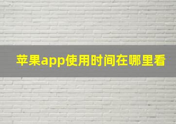 苹果app使用时间在哪里看