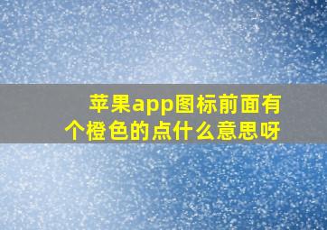 苹果app图标前面有个橙色的点什么意思呀