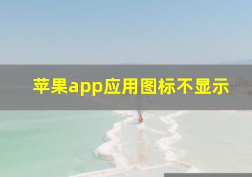 苹果app应用图标不显示