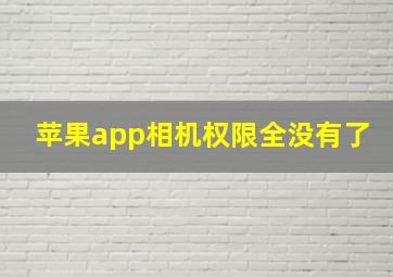 苹果app相机权限全没有了