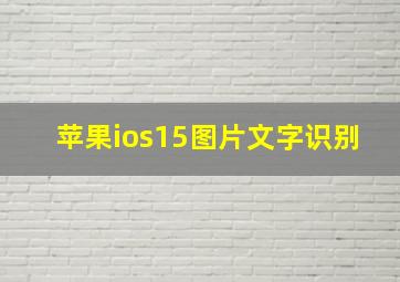 苹果ios15图片文字识别