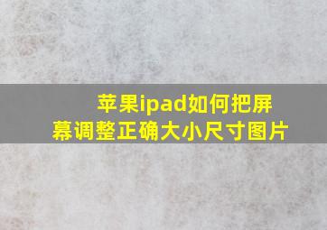 苹果ipad如何把屏幕调整正确大小尺寸图片