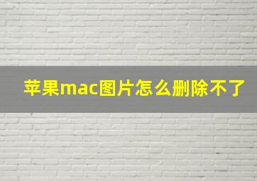 苹果mac图片怎么删除不了