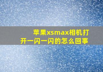 苹果xsmax相机打开一闪一闪的怎么回事