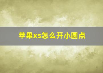 苹果xs怎么开小圆点