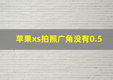 苹果xs拍照广角没有0.5