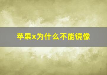 苹果x为什么不能镜像