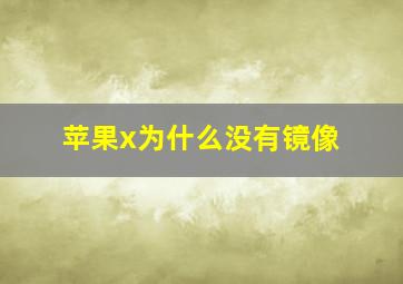 苹果x为什么没有镜像