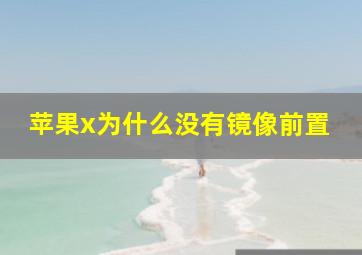 苹果x为什么没有镜像前置