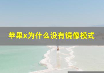 苹果x为什么没有镜像模式