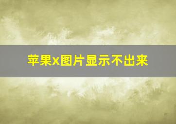 苹果x图片显示不出来