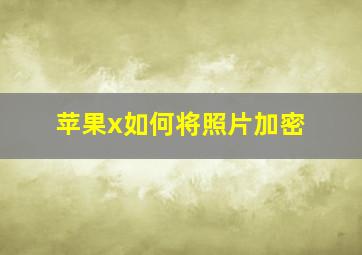 苹果x如何将照片加密