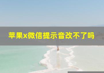 苹果x微信提示音改不了吗