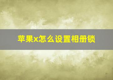 苹果x怎么设置相册锁