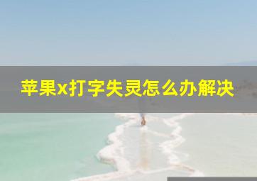 苹果x打字失灵怎么办解决