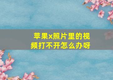 苹果x照片里的视频打不开怎么办呀