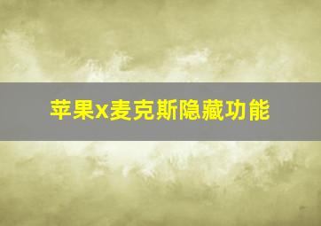 苹果x麦克斯隐藏功能