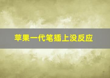 苹果一代笔插上没反应