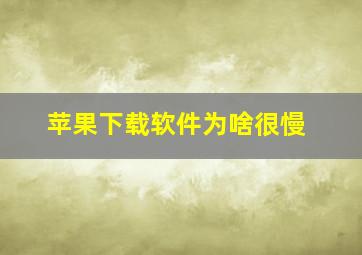 苹果下载软件为啥很慢