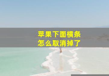 苹果下面横条怎么取消掉了