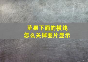 苹果下面的横线怎么关掉图片显示