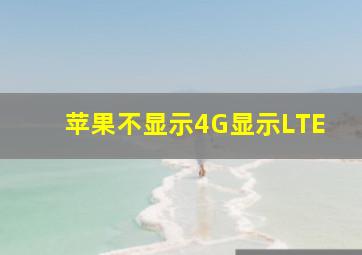 苹果不显示4G显示LTE