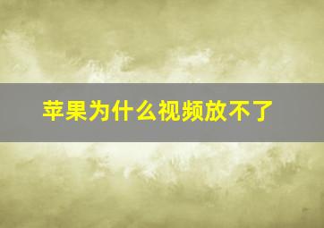 苹果为什么视频放不了