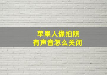 苹果人像拍照有声音怎么关闭