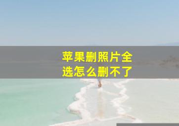 苹果删照片全选怎么删不了