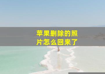 苹果删除的照片怎么回来了