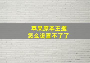 苹果原本主题怎么设置不了了