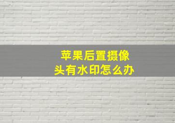 苹果后置摄像头有水印怎么办