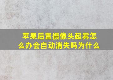 苹果后置摄像头起雾怎么办会自动消失吗为什么